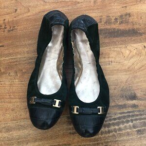 Tahari Veronica Leather Ballet Flats 𝅺